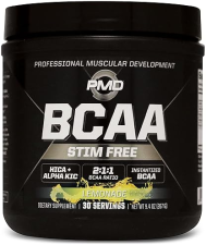 PMD SPORTS STIM-FREE BCAA POWDER LEMONADE - MUSCLE RECOVERY, ENERGY PERFORMANCE BOOST