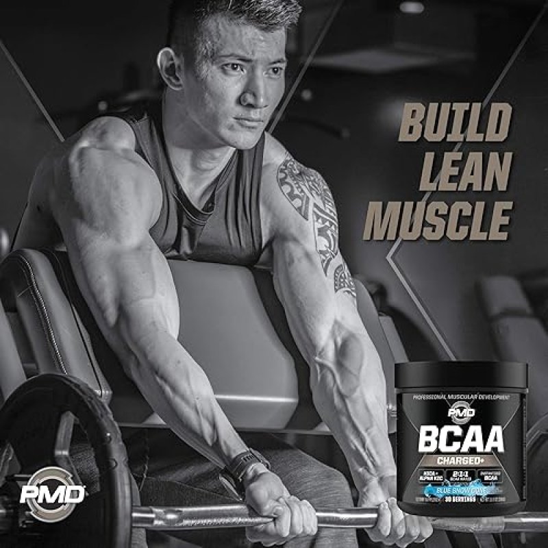 PMD SPORTS BCAA CHARGED AMINO ACID DRINK MIX BLUE SNOW CONE - 30 SERVINGS FOR MUSCLE ENERGY