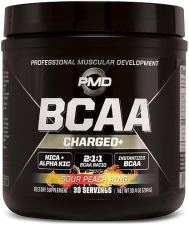 PMD SPORTS BCAA CHARGED SOUR PEACH RING AMINO ACID DRINK MIX FOR MUSCLE RECOVERY ENERGY