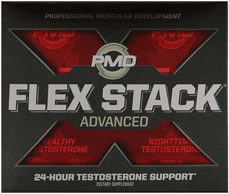 PMD SPORTS FLEX STACK TESTOSTERONE BOOSTER FOR MUSCLE GROWTH, STRENGTH, RECOVERY SLEEP