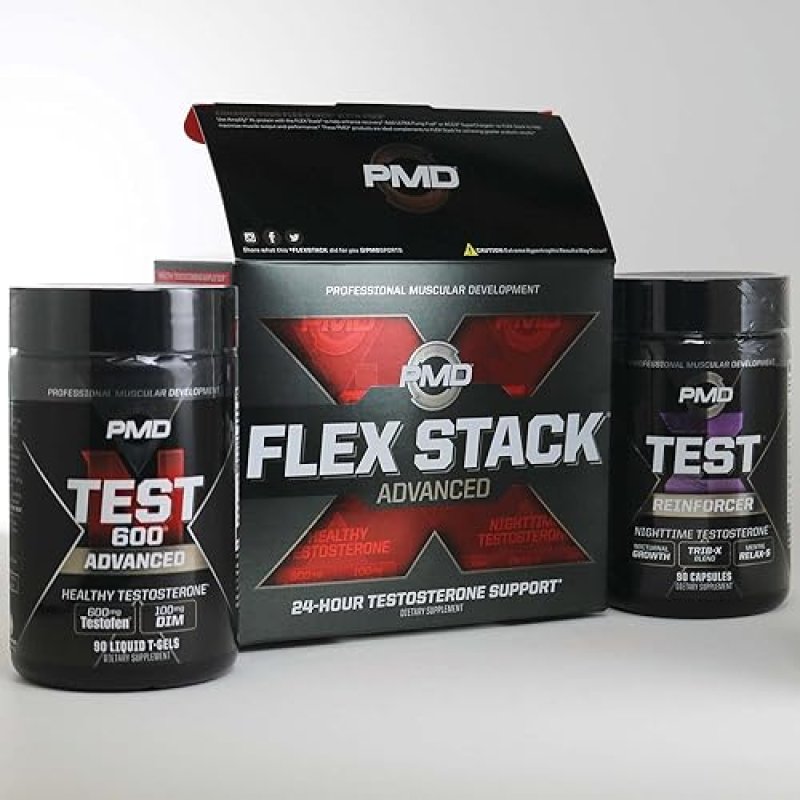 PMD SPORTS FLEX STACK TESTOSTERONE BOOSTER FOR MUSCLE GROWTH, STRENGTH, RECOVERY SLEEP