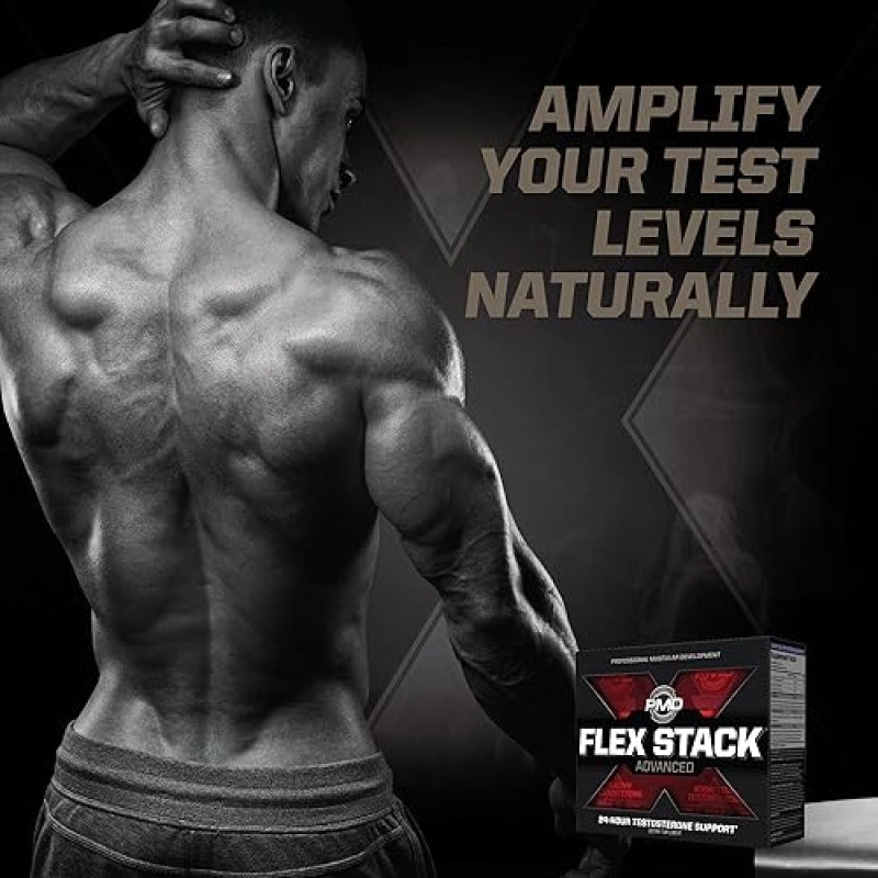 PMD SPORTS FLEX STACK TESTOSTERONE BOOSTER FOR MUSCLE GROWTH, STRENGTH, RECOVERY SLEEP