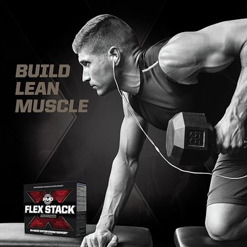 PMD SPORTS FLEX STACK TESTOSTERONE BOOSTER FOR MUSCLE GROWTH, STRENGTH, RECOVERY SLEEP