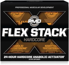 PMD SPORTS FLEX STACK HARDCORE 24H MUSCLE GROWTH, STRENGTH, RECOVERY, LIBIDO SLEEP - 180 CAPS