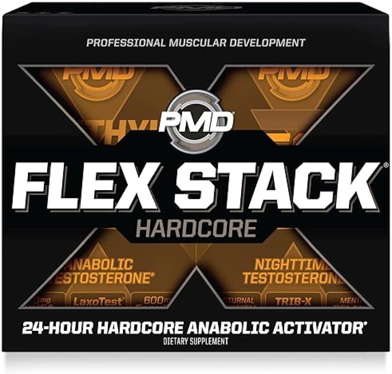 PMD SPORTS FLEX STACK HARDCORE 24H MUSCLE GROWTH, STRENGTH, RECOVERY, LIBIDO SLEEP - 180 CAPS