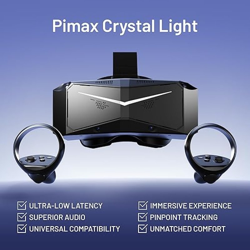 PIMAX CRYSTAL LIGHT VR HEADSET 8K QLED 2880X2880 EYE RESOLUTION PC VR FOR FLIGHT SIMS GAMING