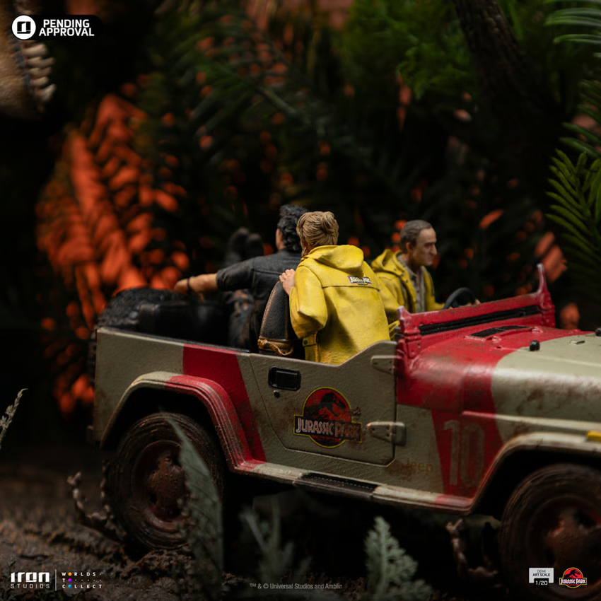 SIDESHOW T-REX CHASE STATUES BY IRON STUDIOS