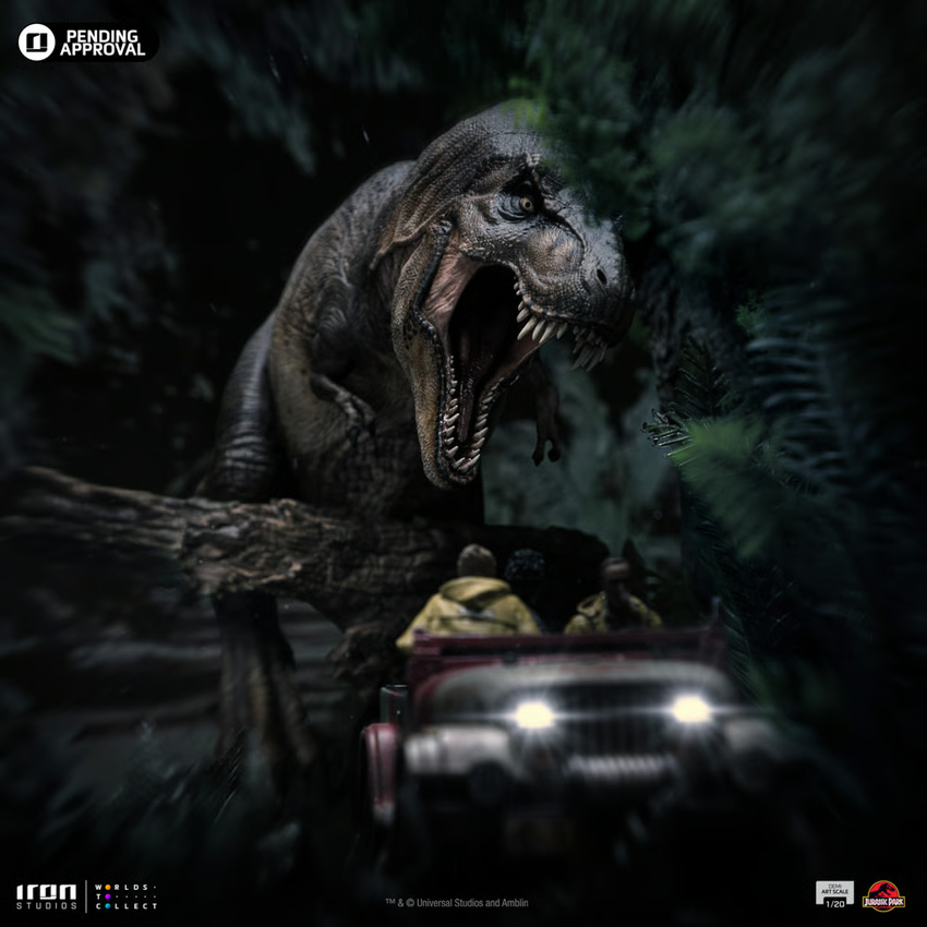 SIDESHOW T-REX CHASE STATUES BY IRON STUDIOS