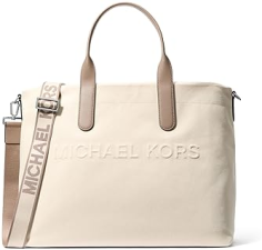 MICHAEL KORS BROOKLYN WIDE EAST WEST TOTE BAG LIGHT GUNMETAL HARDWARE BIRCH COLOR