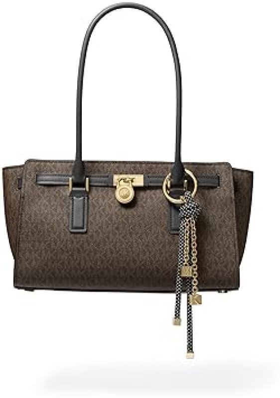 MICHAEL KORS WOMENS HAMILTON SMALL SHOULDER TOTE BAG WITH CHARM STYLISH DESIGNER HANDBAG