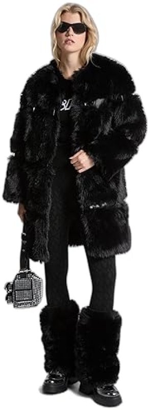 MICHAEL KORS WOMENS FAUX FUR LONG COAT STYLISH WARM WINTER OUTERWEAR FOR WOMEN