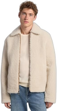 MICHAEL KORS MENS SHEARLING SHIRT JACKET STYLISH WARM OUTERWEAR FOR WINTER