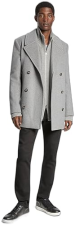 MICHAEL KORS MENS WOOL PEACOAT WITH ZIP POCKETS STYLISH WARM OUTERWEAR JACKET