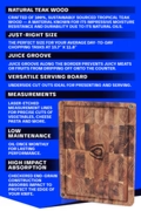 DALSTRONG MEDIUM SIZE END-GRAIN TEAK CUTTING BOARD