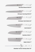 DALSTRONG GLADIATOR SERIES 18-PIECE COLOSSAL KNIFE SET WITH BLOCK WHITE