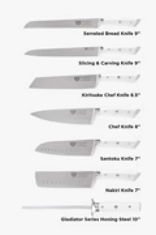 DALSTRONG GLADIATOR SERIES 18-PIECE COLOSSAL KNIFE SET WITH BLOCK WHITE