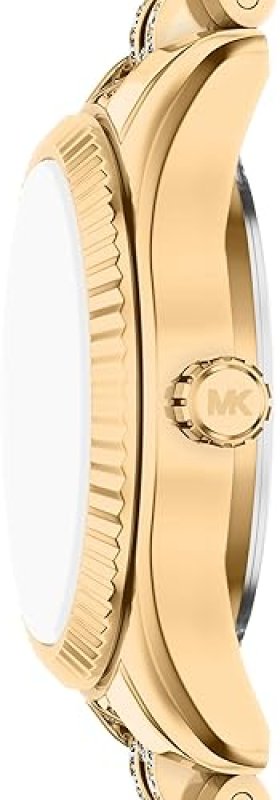 MICHAEL KORS WOMENS LEXINGTON GOLD-TONE STAINLESS STEEL WATCH MK7575 THREE-HAND DESIGN