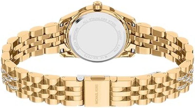 MICHAEL KORS WOMENS LEXINGTON GOLD-TONE STAINLESS STEEL WATCH MK7575 THREE-HAND DESIGN