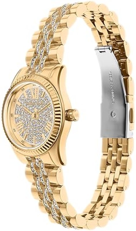 MICHAEL KORS WOMENS LEXINGTON GOLD-TONE STAINLESS STEEL WATCH MK7575 THREE-HAND DESIGN