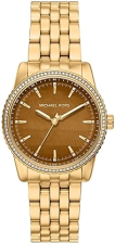MICHAEL KORS WOMENS BRYANT GOLD-TONE STAINLESS STEEL WATCH MK7581 THREE-HAND DESIGN