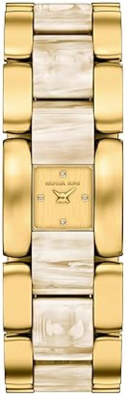 MICHAEL KORS WOMENS DARRINGTON WHITE ACETATE GOLD-TONE STAINLESS STEEL WATCH MK7592