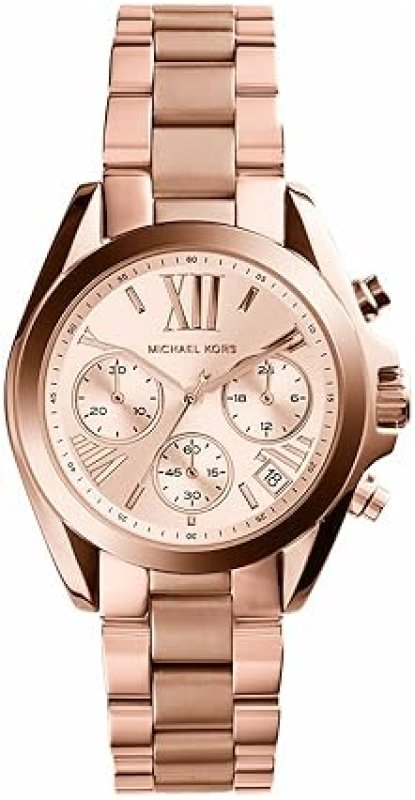 MICHAEL KORS BRADSHAW WOMENS STAINLESS STEEL CHRONOGRAPH WATCH WITH STEEL OR LEATHER BAND