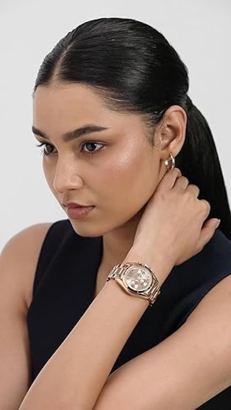MICHAEL KORS BRADSHAW WOMENS STAINLESS STEEL CHRONOGRAPH WATCH WITH STEEL OR LEATHER BAND
