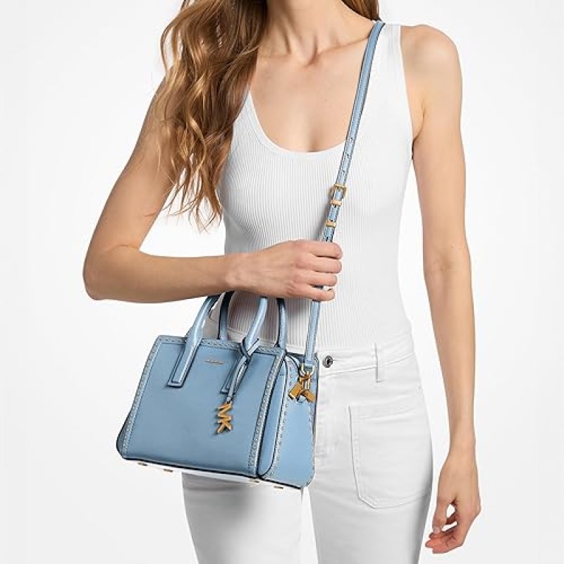 MICHAEL KORS LAILA SMALL SATCHEL FOR WOMEN STYLISH DESIGNER HANDBAG BLUE