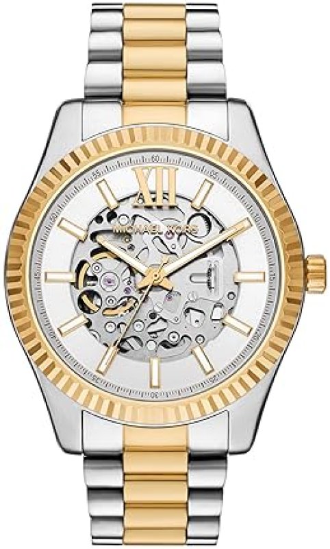 MICHAEL KORS LEXINGTON MENS AUTOMATIC TWO-TONE STAINLESS STEEL WATCH