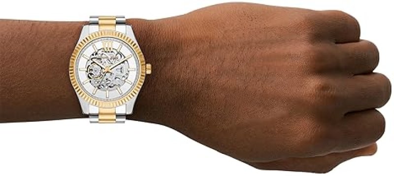 MICHAEL KORS LEXINGTON MENS AUTOMATIC TWO-TONE STAINLESS STEEL WATCH