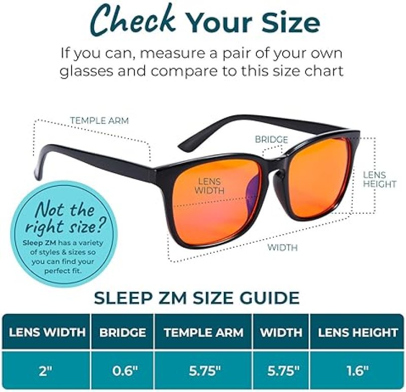 SWANWICK SLEEP ZM BLUE LIGHT BLOCKING GLASSES FOR LIGHT SENSITIVITY 8 LENS TYPES, 50 STYLES