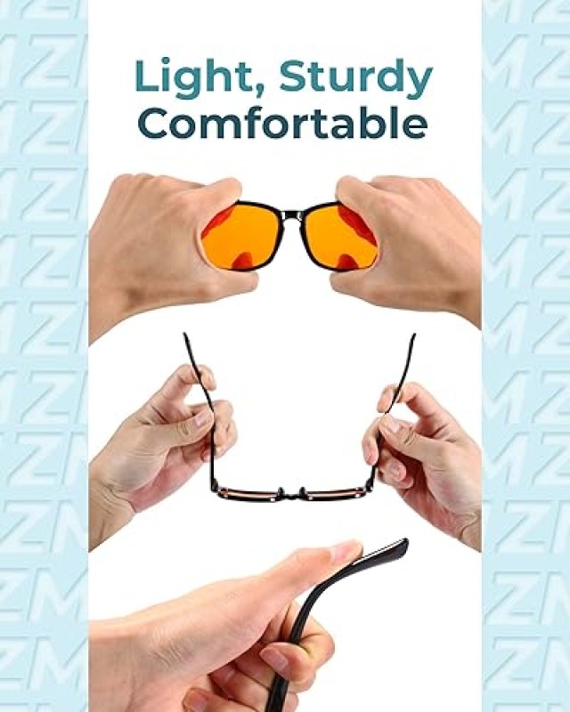 SWANWICK SLEEP ZM BLUE LIGHT BLOCKING GLASSES FOR LIGHT SENSITIVITY 8 LENS TYPES, 50 STYLES