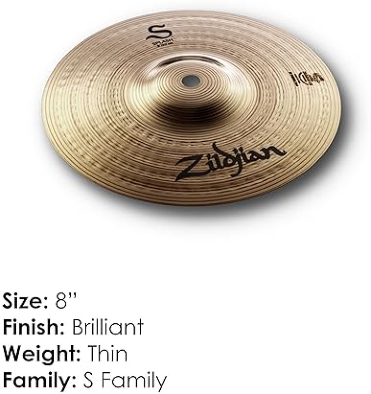 ZILDJIAN 8-INCH S SERIES SPLASH CYMBAL PROFESSIONAL PERCUSSION INSTRUMENT