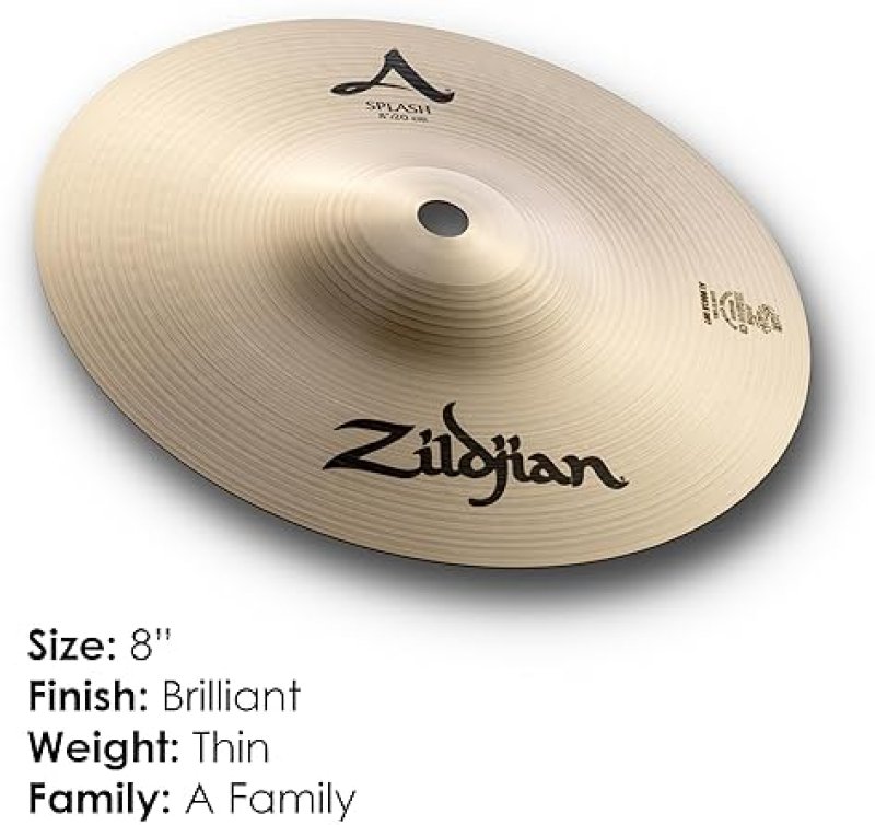 ZILDJIAN A SERIES 8 INCH SPLASH CYMBAL HIGH-QUALITY DRUM CYMBAL FOR DRUMMERS