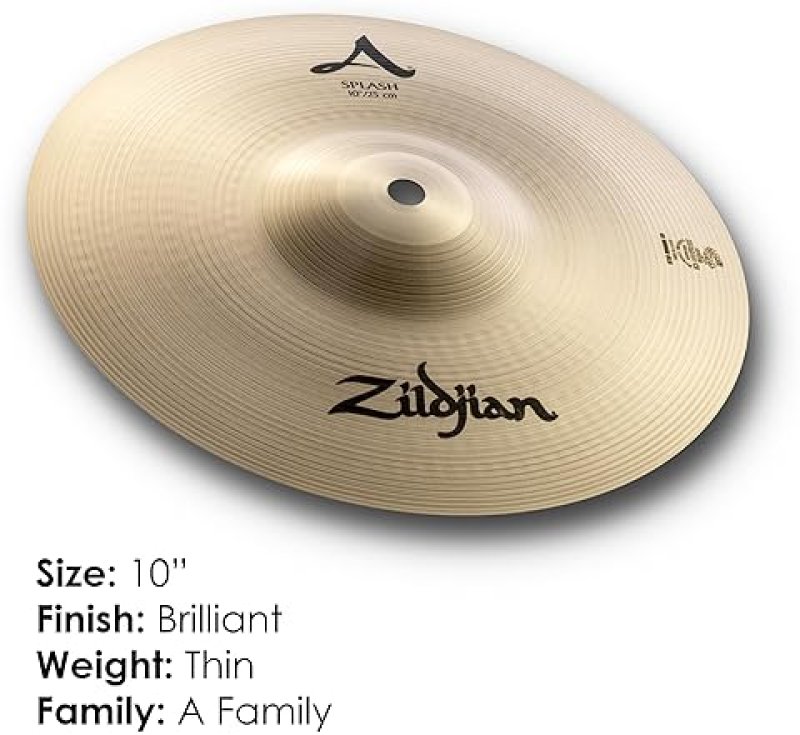ZILDJIAN A SERIES 10 INCH SPLASH CYMBAL PROFESSIONAL DRUM CYMBAL FOR DRUMMERS