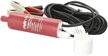 RULE IL280P 12V 280 GPH INLINE SUBMERSIBLE WATER PUMP FOR MARINE AND RV USE