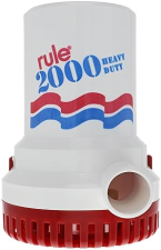RULE 2000 GPH 12V SUBMERSIBLE BILGE PUMP FOR BOATS - SILENT, ANTI-AIRLOCK, RUST RESISTANT