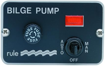 RULE 42 BEIGE 3-WAY LIGHTED TOGGLE SWITCH PANEL PUMP 24 32V DC 3-1 4 L X 2 W