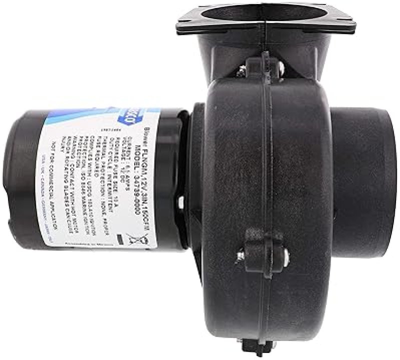 RULE JABSCO 34739 SERIES 3-INCH FLANGE MOUNT BLOWER 150 CFM HIGH-PERFORMANCE MARINE FAN