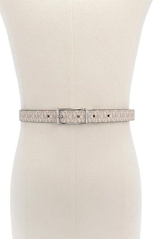 MICHAEL KORS WOMENS .78 INCH REVERSIBLE LOGO BELT ADJUSTABLE STYLISH EVERYDAY ACCESSORY