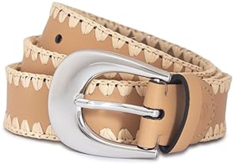 MICHAEL KORS WOMENS 1.2 INCH RAFFIA LEATHER ADJUSTABLE BELT STYLISH EVERYDAY ACCESSORY