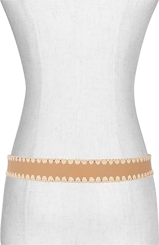 MICHAEL KORS WOMENS 1.2 INCH RAFFIA LEATHER ADJUSTABLE BELT STYLISH EVERYDAY ACCESSORY