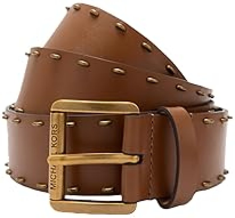 MICHAEL KORS WOMENS 1.65 INCH HALF MOON STUDDED BELT ADJUSTABLE STYLISH NON-REVERSIBLE FIT
