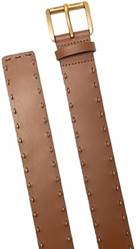 MICHAEL KORS WOMENS 1.65 INCH HALF MOON STUDDED BELT ADJUSTABLE STYLISH NON-REVERSIBLE FIT