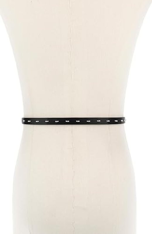 MICHAEL KORS WOMENS 0.5 INCH HALF MOON STUDDED BELT ADJUSTABLE STYLISH NON-REVERSIBLE FIT