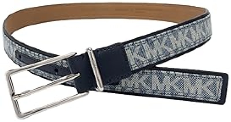 MICHAEL KORS WOMENS 1.2 INCH DENIM LEATHER BELT ADJUSTABLE STYLISH EVERYDAY ACCESSORY
