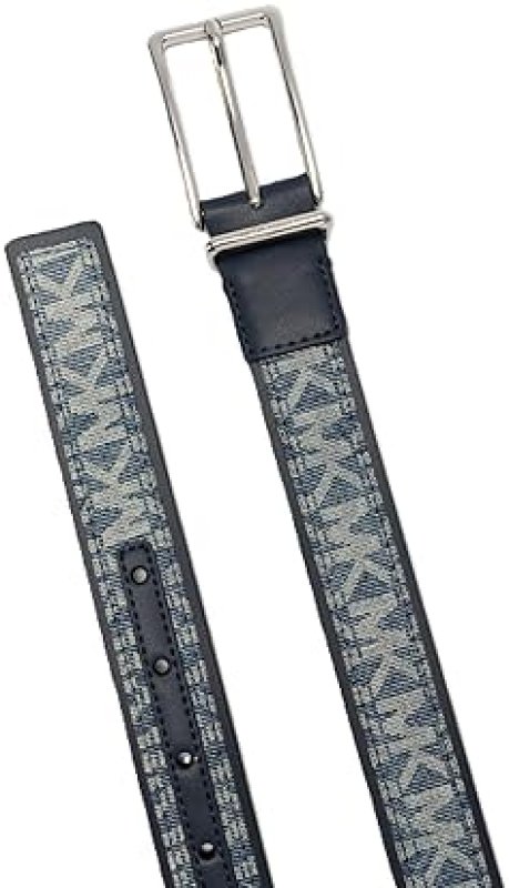 MICHAEL KORS WOMENS 1.2 INCH DENIM LEATHER BELT ADJUSTABLE STYLISH EVERYDAY ACCESSORY