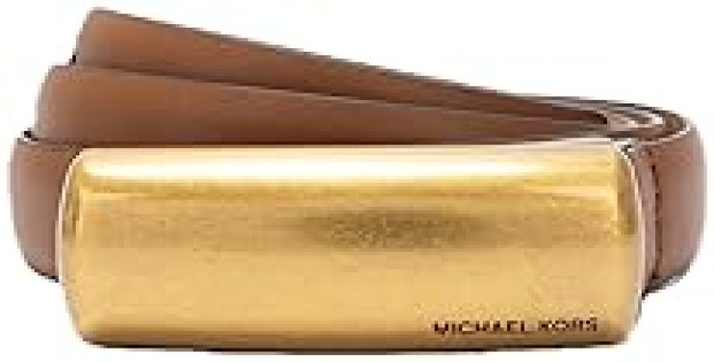 MICHAEL KORS WOMENS 0.7 INCH BUBBLE PLAQUE BELT - ADJUSTABLE STYLISH EVERYDAY ACCESSORY