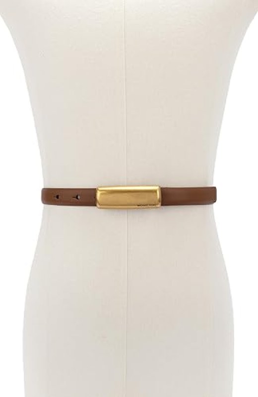 MICHAEL KORS WOMENS 0.7 INCH BUBBLE PLAQUE BELT - ADJUSTABLE STYLISH EVERYDAY ACCESSORY