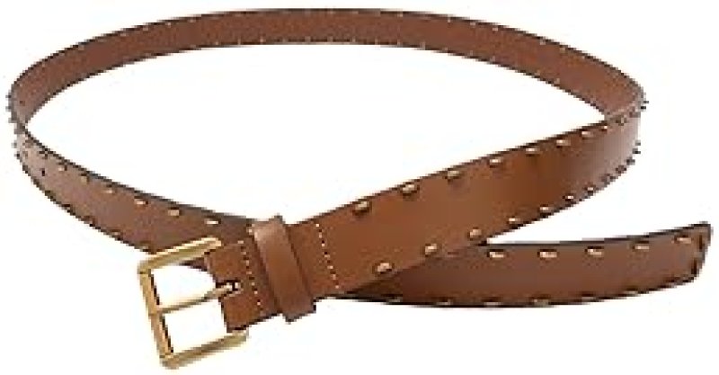 MICHAEL KORS WOMENS 1.1 HALF MOON STUDDED BELT ADJUSTABLE STYLISH NON-REVERSIBLE FIT